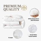 Royal Elite Goose Down Comforter King Size- Made in Canada White Goose Down Duvet Insert- Oeko Tex Certified Cotton Shell-Lightweight&Fluffy