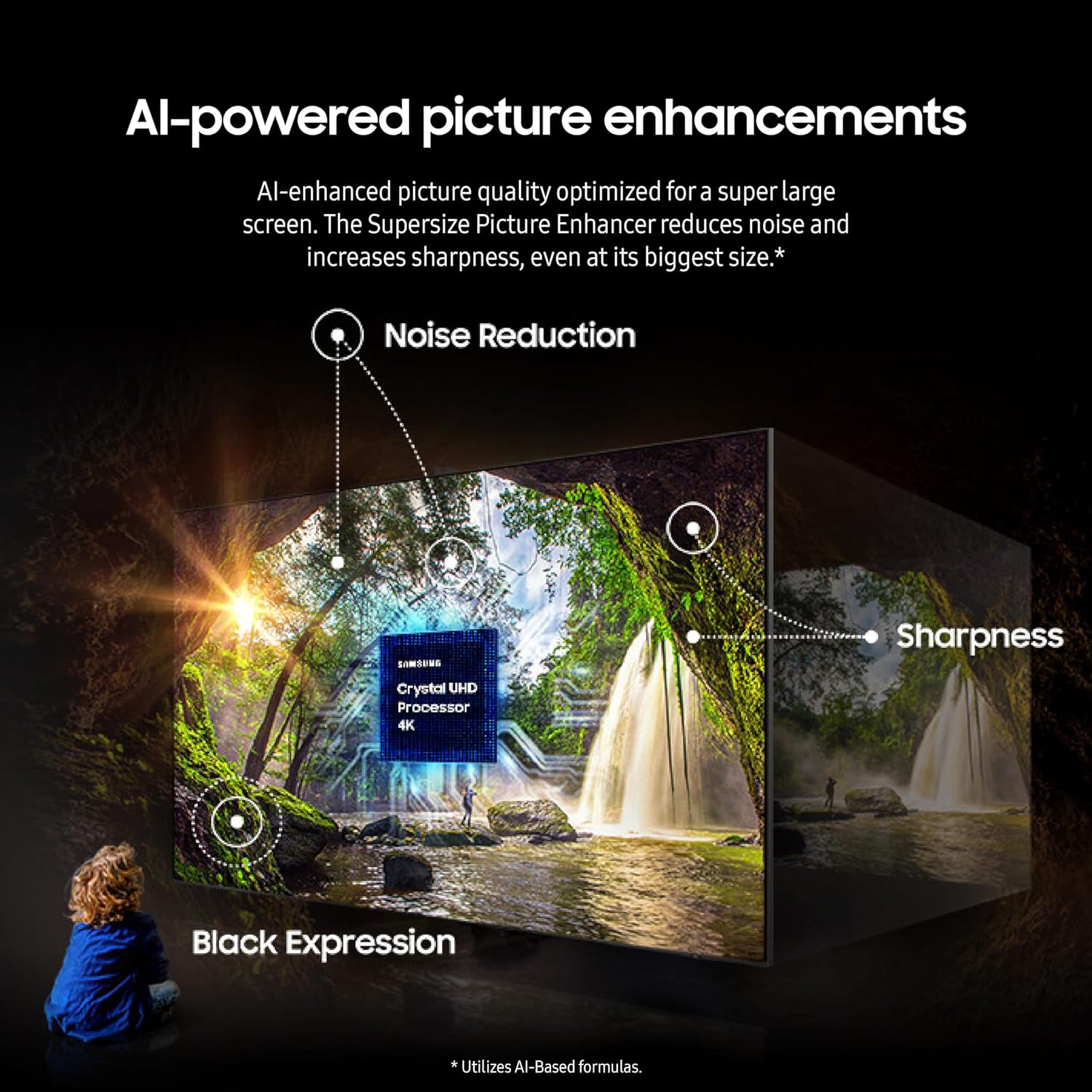 Samsung 98-Inch Class 4K Crystal UHD DU9000 Series HDR Smart TV  Object Tracking Sound Lite  Motion Xcelerator 120Hz  Supersize Picture Enhancer  Mega Contrast  Alexa Built-In (UN98DU9000  2024 Model)