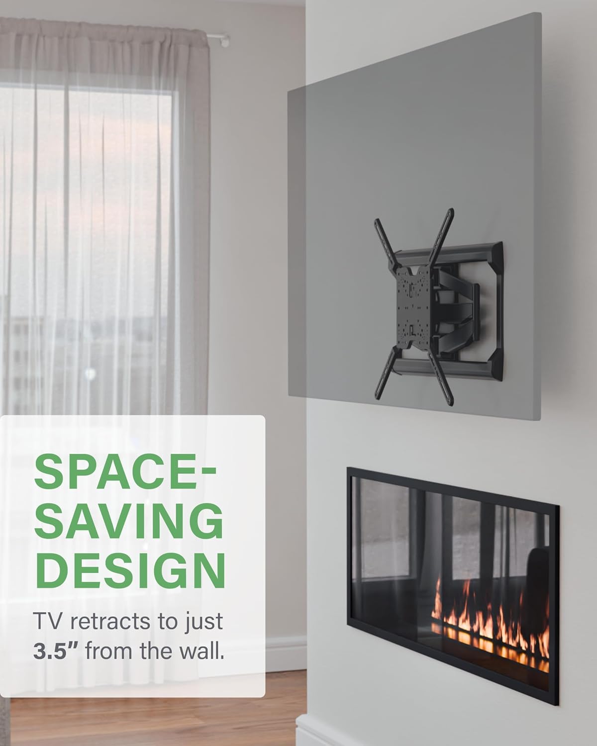 SANUS Full Motion TV Wall Mount for TVs up to 90" - Premium Design Extends 24" with Fingertip Swivel and Tilt - Easy 20 Minute Install - OLF24