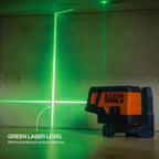 Klein Tools 93MCLPG Compact Self-Leveling Laser Level with Plumb Spot, Bright Green Cross Line, 75-Foot Range, Laser Class 2, Power Output