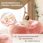 Bean Bag Chair for Adults, Floor Bean Bags Offers Ample Space for Adults,Memory Foam Giant Bean Bags,Lounger Versatile Design Suits Any Room,Movie Nights,Reading(Pink,6FT)