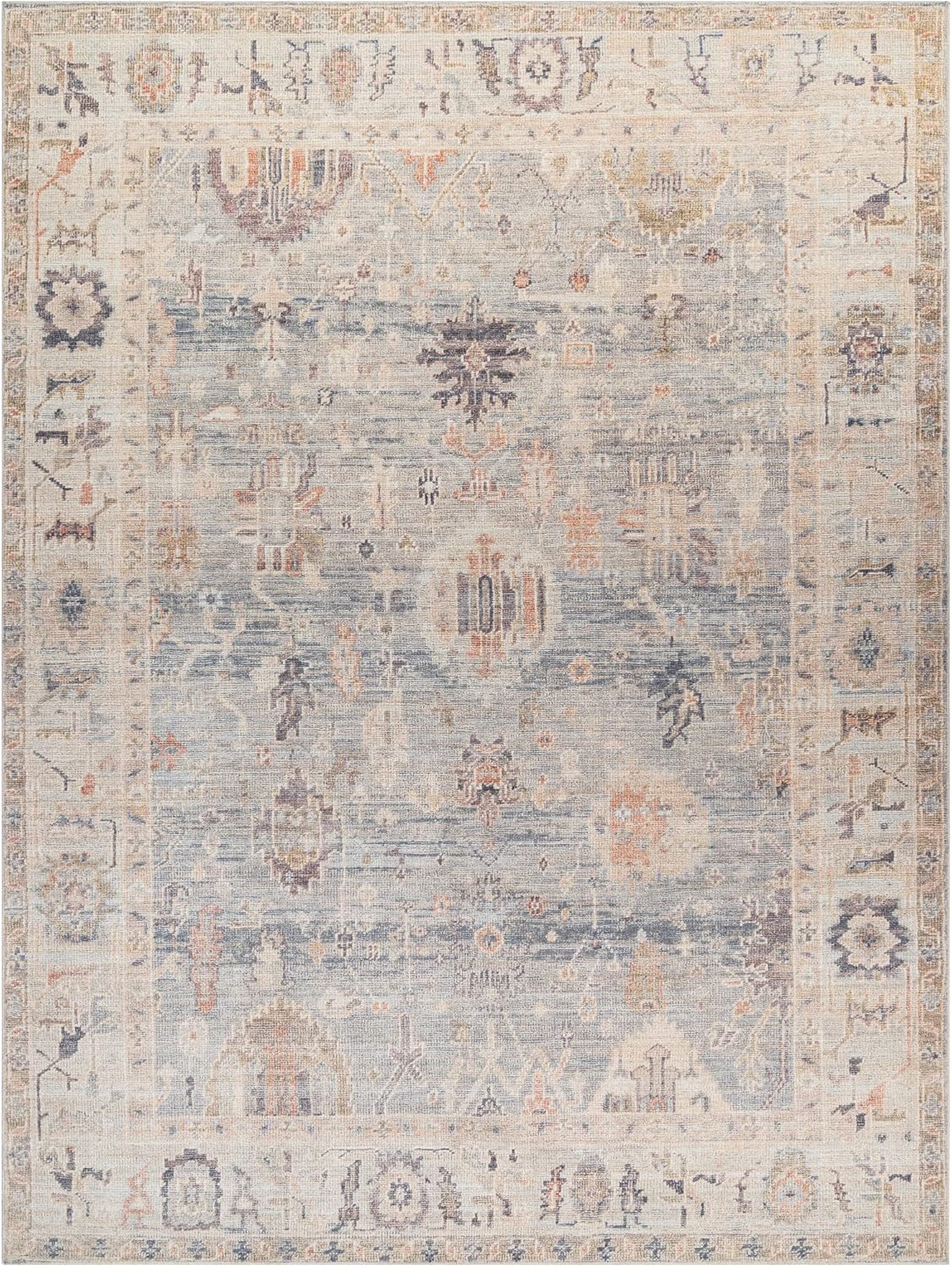 Livabliss x Becki Owens Marlene Vintage Medallion Area Rug, 9'2" x 12', Pale Blue