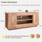 OKD Modern 70" TV Stand, Entertainment Center for TVs Up to 80", Media Console with Large Open Storage & Side Cabinets, Thick Wood Design for Living Room, Light Knotty Oak