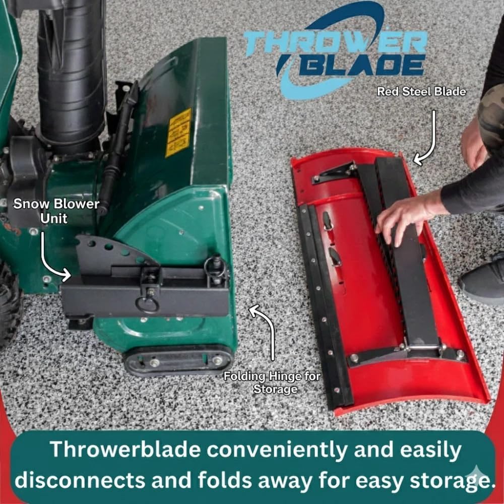 Throwerblade Snowplow Kit with (Blade  and Hardware Included) – Heavy-Duty Snow Plow Blade - Quick & Efficient Snow Removal - Snow Plow Attachment for Snowblowers- 22 to 32-inch 2-Stage and 3 Stage