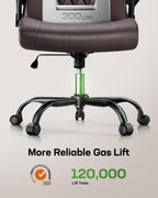 Marsail Executive Office Chair with Flip-up Armrests,PU Leather Ergonomic Desk Chair Height-Adjustable Swivel Rolling Desk Chair