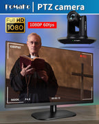 FoMaKo HDMI PTZ Camera, AI Auto-Tracking Gen 3, 20x Optical Zoom, IP USB3.0 HDMI,for Church Services Worship Education,Upgradable to an NDI Camera,FMK12UH Pro(20x)-B,Black Color