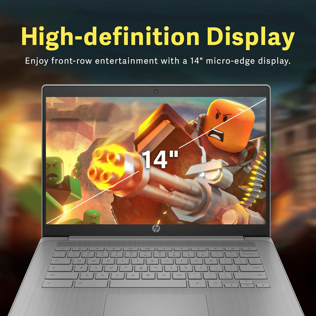 HP Chromebook 14" HD Laptop for Business & Students  Intel Celeron N4120  4GB LPDDR4  224GB Storage(64GB eMMC+160GB Docking Station)  UHD Graphics  Webcam  Long Battery Life  Chrome OS  Modern Gray