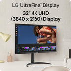 LG 32UR550K-B 32-inch Ultrafine 4K UHD (3840 x 2160) Computer Monitor  HDR10  60Hz  HDMI  DisplayPort  Tilt/Height/Pivot Adjustable Stand  Black