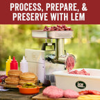 LEM Products BigBite Dual Grind #22 1.0 HP Stainless Steel Electric Meat Grinder Machine, Ideal for Heavy Use
