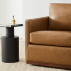 CHITA Swivel Accent Chair, Faux Leather FSC Certified Mid Century Modern Arm Chair for Living Room and Bedroom, Fully Assembled, Saddle Brown