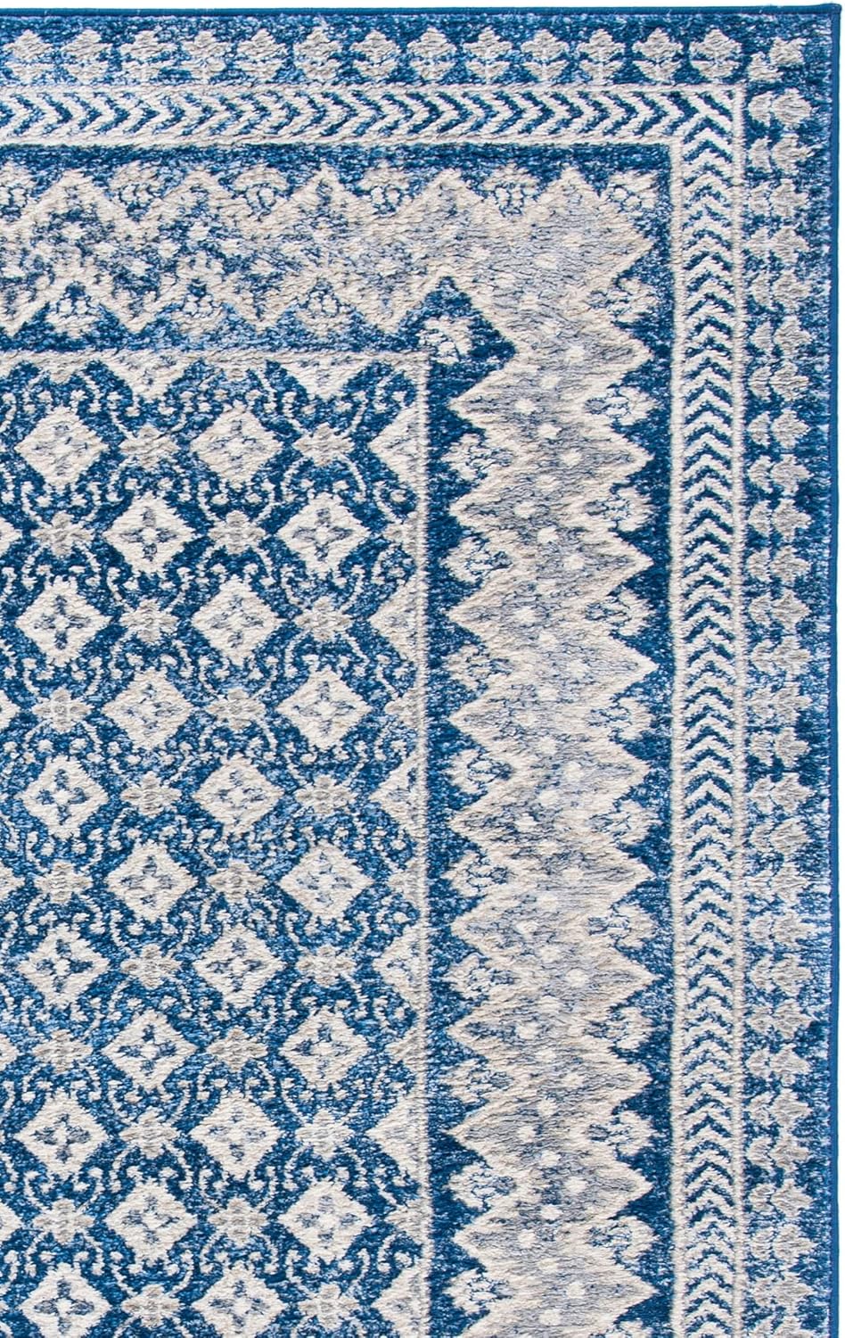 SAFAVIEH Brentwood Collection Area Rug - 9' x 12', Navy & Beige, Traditional Oriental Distressed Design, Non-Shedding & Easy Care, Ideal for High Traffic Areas in Living Room, Bedroom (BNT899N)
