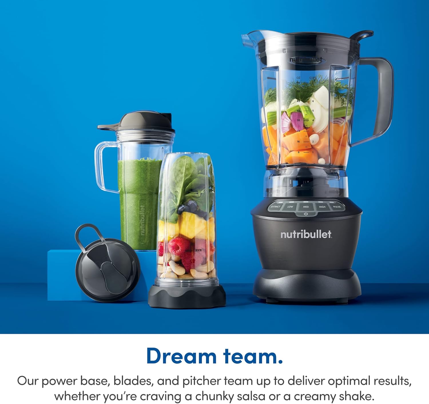 NutriBullet ZNBF30500Z Blender Combo 1200 Watt, 1200W, Dark Gray