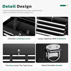 Greenvelly Tool Chest, 5-Drawer Rolling Tool Chest with Hooks and Lockable Wheels, Detachable Top Tool Box, Toolbox with Wheels, Rolling Tool Box for Mechanics Garage Workshop and Tool Room (Black)