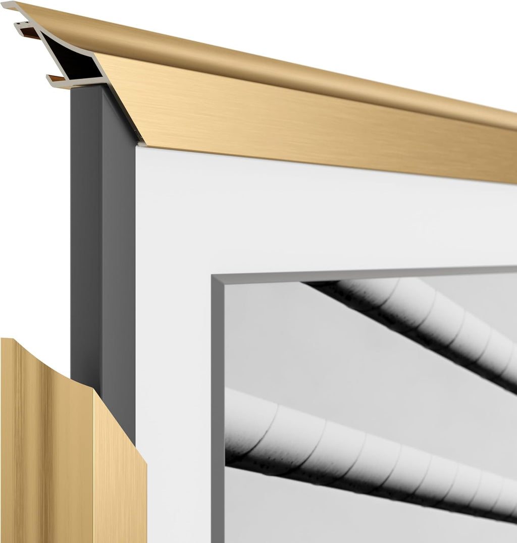 Pale Gold Scoop 65" Alloy Deco TV Frame - Compatible ONLY with Samsung The Frame TV and Pro TVs (Fits 2021-2026  LS03A  LS03B LS03C LS03D LS03FA LS03FW)