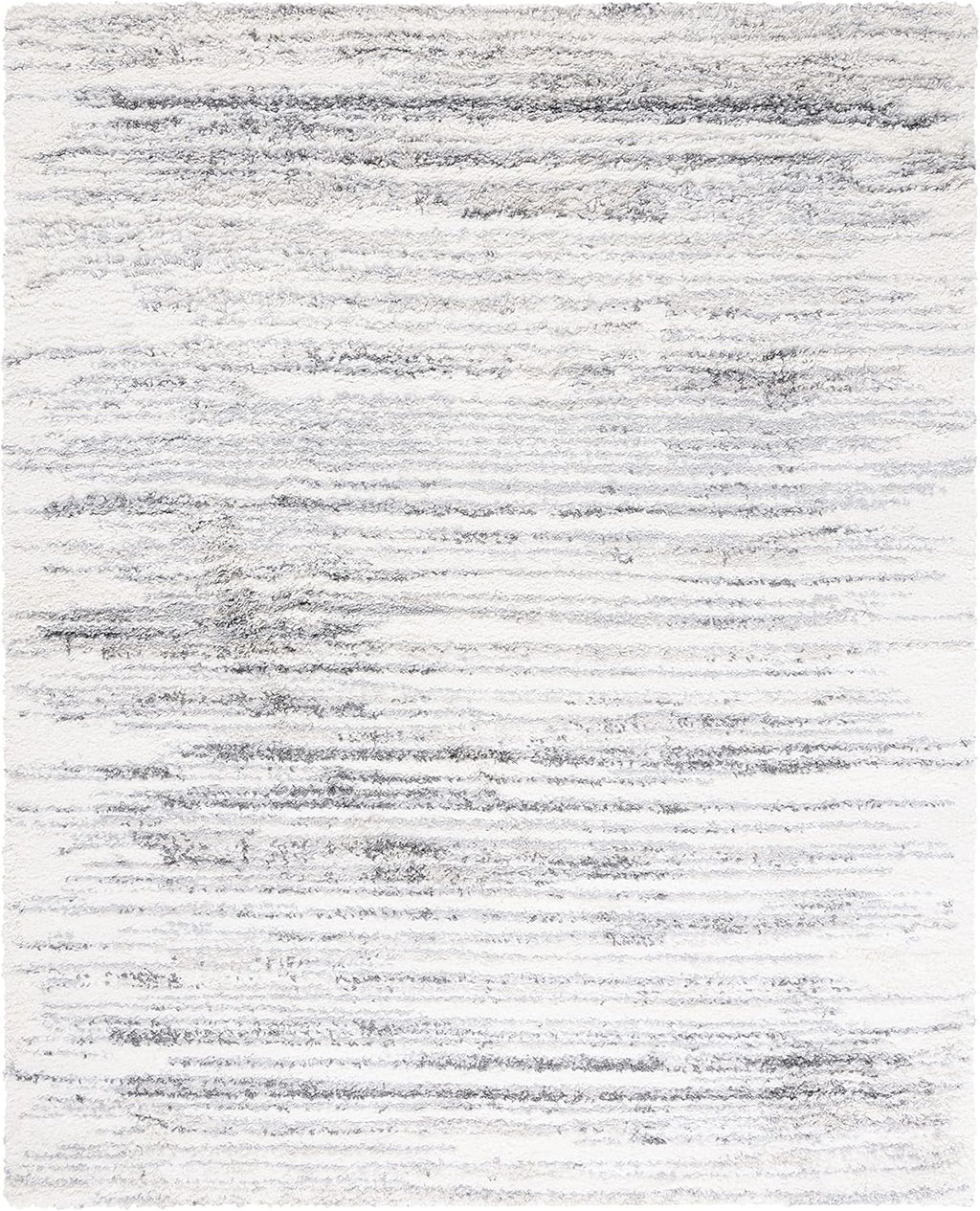 SAFAVIEH Fontana Shag Collection Area Rug - 9' x 12', Ivory & Grey, Modern Design, Non-Shedding & Easy Care, 2-inch Thick Ideal for High Traffic Areas in Living Room, Bedroom (FNT850A)