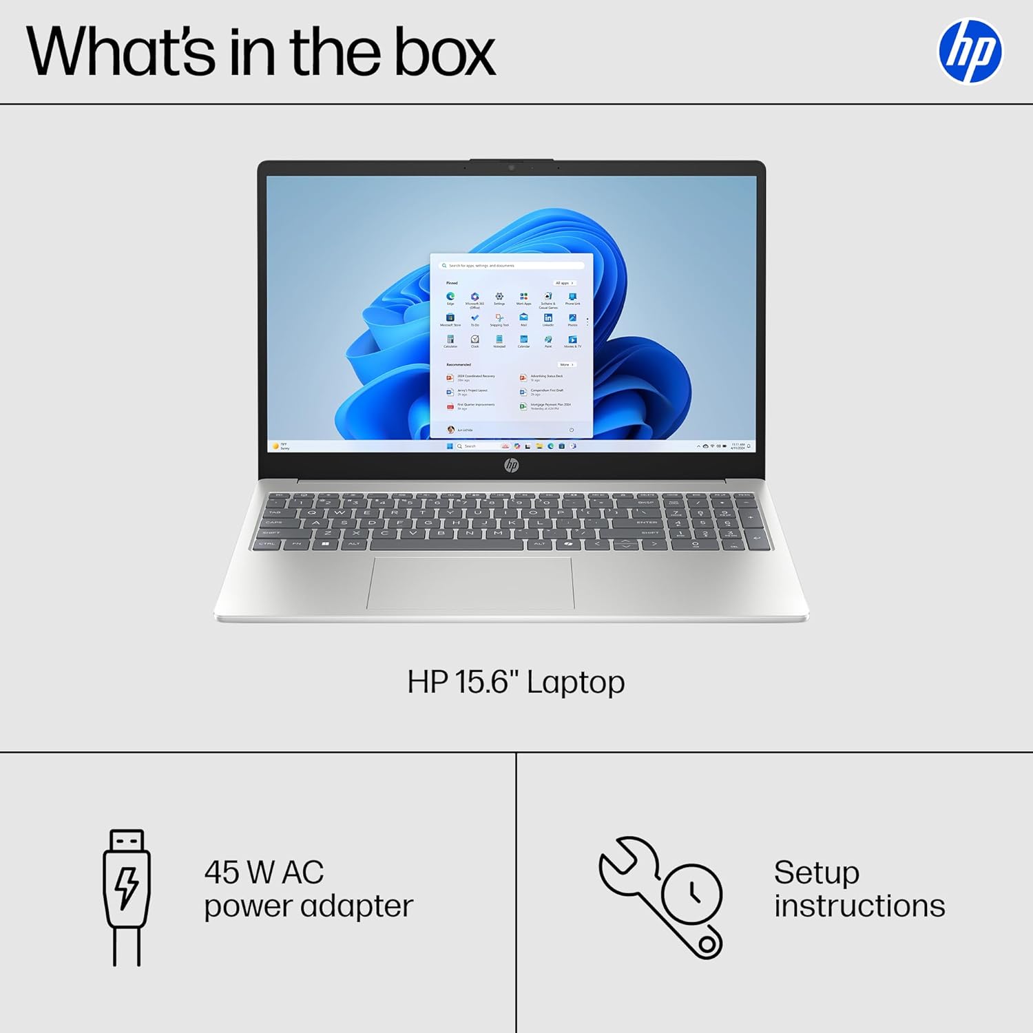 HP 15.6 inch Laptop  HD Touchscreen Display  AMD Ryzen 3 7320U  8 GB RAM  128 GB SSD  AMD Radeon Graphics  Windows 11 Home in S Mode  Natural Silver  15- fc0099nr