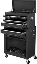 TUFFIOM 8-Drawer Rolling Tool Chest, Tool Storage Cabinet w/Lockable Wheels, Detachable Top, Drawers & Side Hooks, Mechanic Tool Organizer Box for Garage Warehouse Repair Shop