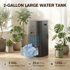 24" Windowless Portable Air Conditioner, 15H Timer & 120°Oscillation, 3-IN-1 Portable AC Unit with Remote, 2-Gal Tank, 3 Modes & 3 Speeds, Ultra-Quiet Ventless Swamp Cooler for Home Office, Black