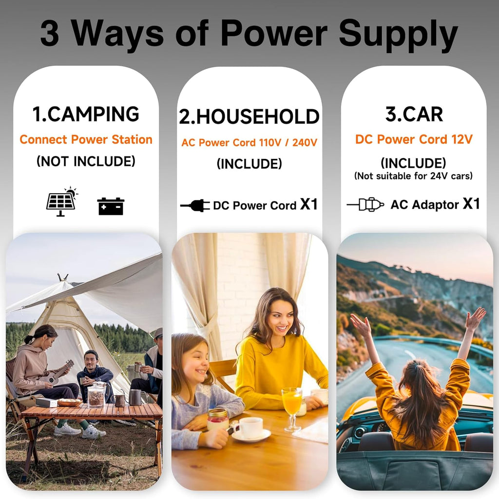 9 Quart (9 Liter) Portable Car Refrigerator & Warmer, 12V Thermoelectric Cooler/Heater for Cars, Trucks, Camping, Travel, Outdoor - Dual-Use Electric Cooler with Car Plug-In