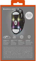 SteelSeries Aerox 5 Wireless - Holey RGB Gaming Mouse - Ultra-lightweight Water Resistant Design - 9 Buttons – Bluetooth/2.4 GHz - 18K DPI TrueMove Air Optical Sensor