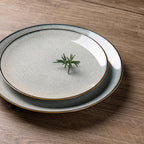 GBHOME Dinnerware Sets for 6, 24 Pieces Stoneware Plates and Bowls Set with Reactive Glaze, Scratch Resistant Stoneware Dishes Set, Dishwasher & Microwave Safe