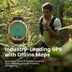 Amazfit T-Rex 3 Pro Outdoor Smart Watch 48mm Sapphire AMOLED Display  Ti Bezel  Dual Band GPS  Offline Maps  25 Days Battery  Built-in Flashlight  10 ATM  180+ Sports Mode for Android & iPhone  Black
