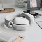 Logitech Zone Vibe 100 Lightweight Wireless Over Ear Headphones with Noise Canceling Microphone, Advanced Multipoint Bluetooth Headset, Works with Teams, Google Meet, Zoom, Mac/PC - Off White