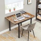 VASAGLE Folding Dining Table, Kitchen Table, Drop Leaf Extendable Table for Small Spaces, Seats 2-4 People, Industrial, Rustic Brown and Black UKDT077B01