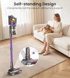 NADALY Cordless Vacuum Cleaner, 650W 55KPA 70Mins Vacuum Cleaners for Home, Anti-Tangle, Self-Standing Stick Vacuum with LED Display, Lightweight Vacuum for Hardwood Floors/Pet Hair/Carpet