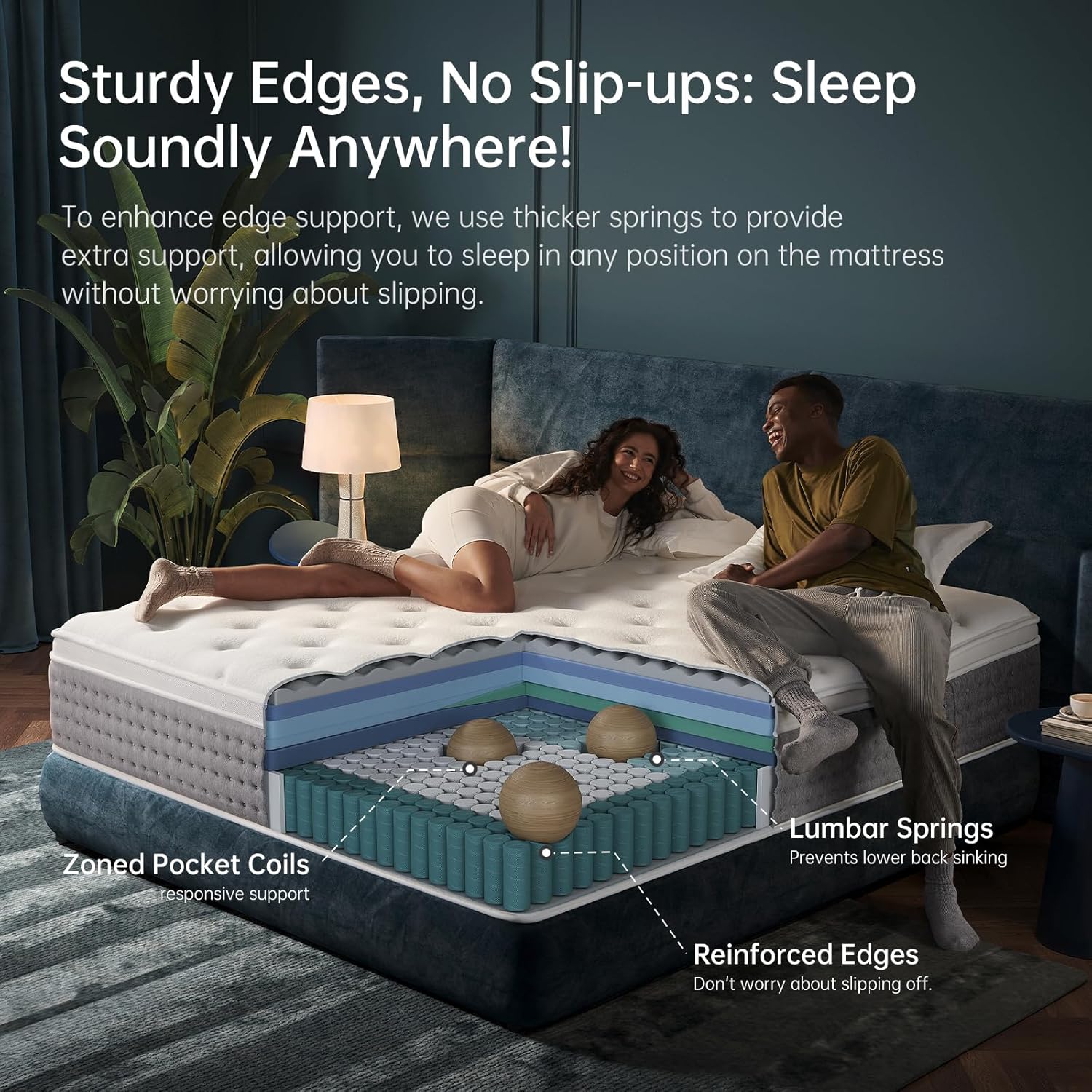 14 Inch King Size Mattress, Medium Plush Hybrid with Memory Foam & Individually Wrapped Coils, CertiPUR-US Certified, Fiberglass-Free Design (14 inch, King)