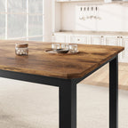 GarveeHome Industrial Dining Table for 6-8 People, 78.7 in Long Kitchen Table with Sturdy Metal Frame & Rustic Brown Finish - Seats 6 Rectangular Counter for Dinner, Easy to Install(Only Table)