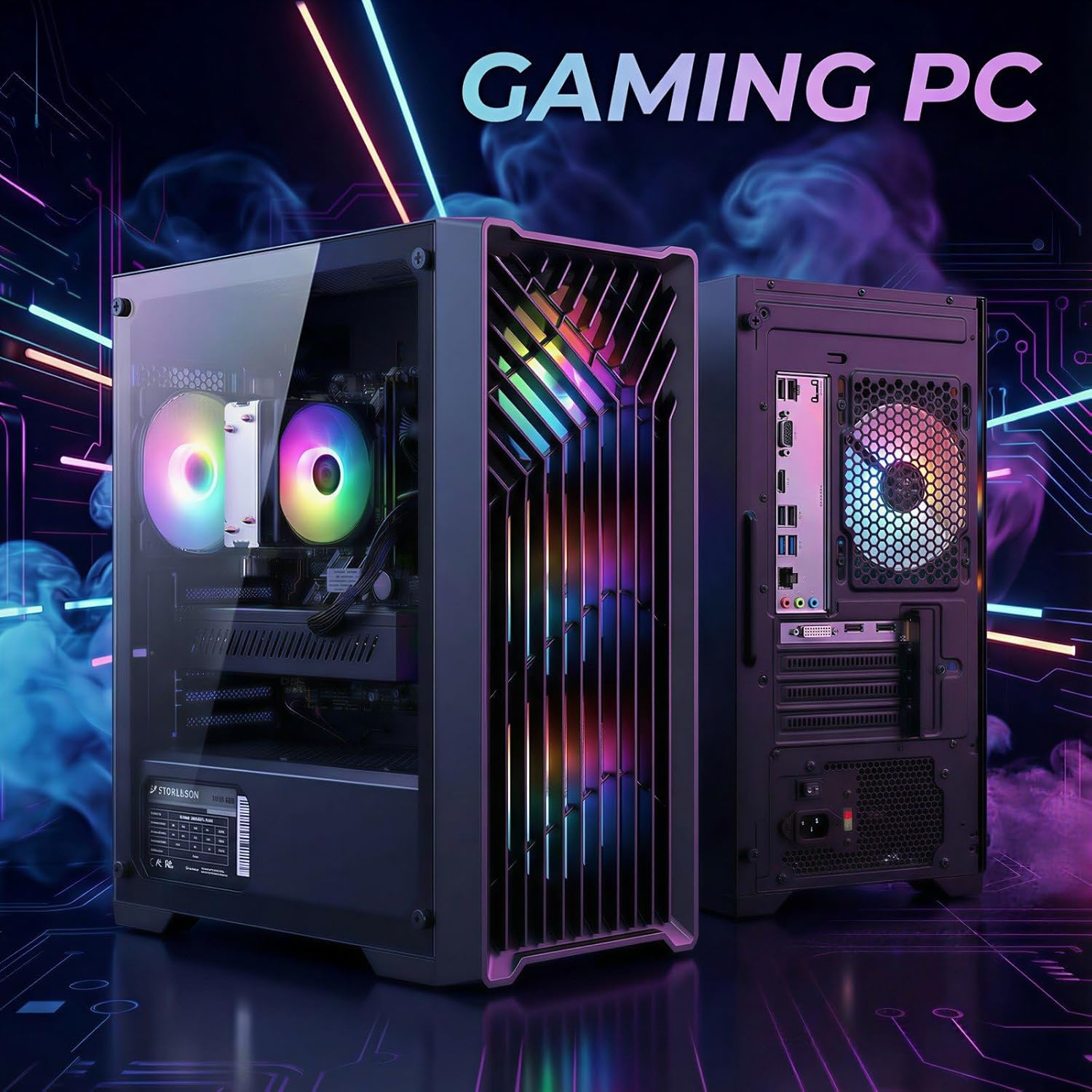 STGAubron Gaming PC Desktop Computer  Intel Core i7 up to 3.9G  GeForce RTX 2060 6G  32GB RAM  512GB SSD  WiFi 6  BT 5.0  RGB Fan x 4  Windows 11 Home