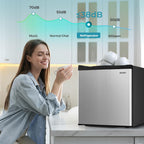 EUHOMY 1.7 Cu.Ft Mini Fridge, Reversible Single Door Compact Refrigerator, Adjustable Thermostat, Energy Saving, Mini Fridge for Bedroom, Office, Dorm, Silver