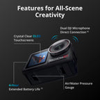 DJI Osmo Action 5 Pro Standard Combo with 58 Piece Accessory Kit+ 64GB Card - Waterproof Action Camera with 1/1.3" Sensor  4K/120fps Video  Action Camera 4K Ideal for Sports (Total 1 Battery)