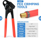 iCrimp IWS-1807CN PEX Crimping Tool Kit with PEX Crimpers, PEX Tubing Cutter, Copper Ring Removal Tool for 1/2’’ & 3/4’’ Copper Crimp Rings, Meets ASTM F1807 Standard