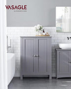 VASAGLE Bathroom Floor Storage Cabinet, Bathroom Storage Unit with 2 Adjustable Shelves, Bathroom Cabinet Freestanding, 11.8 x 23.6 x 31.5 Inches, Dove Gray UBCB060P36