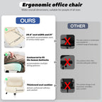 Fizzin Ergonomic Office Chair, 400 LBS Computer Chairs with Adjustable Lumbar Support, Breathable Mesh Desk Chair Ergonomic with Thickened Cushion, Comfy Home Office Desk Chair (Buff Beige)