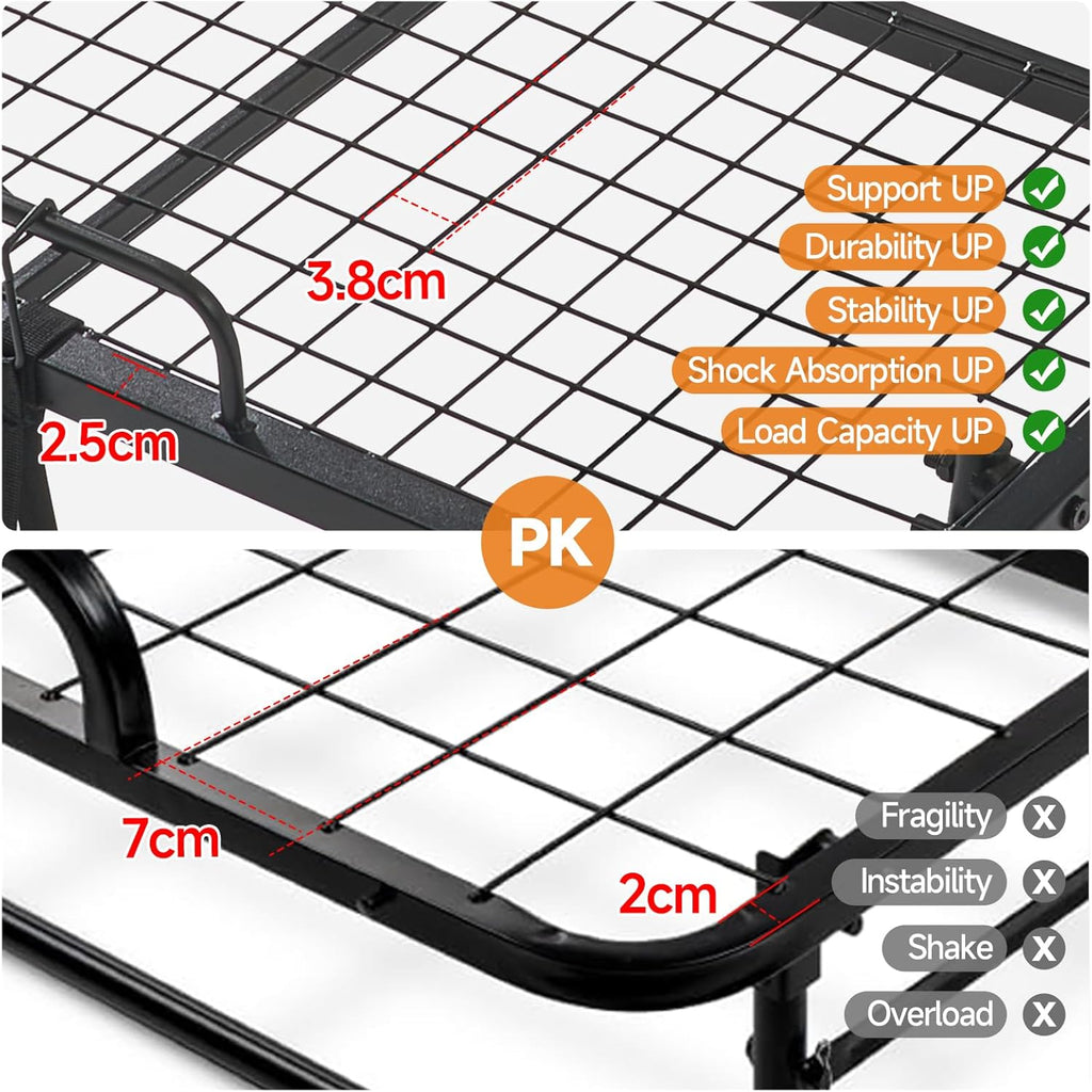 79" x 37" Twin Size Folding Bed for Adults with 5.2" Mattress, Sturdy Portable Foldable on Wheels with Storage Cover, Folding Guest Bed, Rollaway Bed with Metal Frame, Cot Size Extra