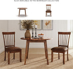 Signature Design by Ashley Berringer | Spindle Back 18" Dining Chairs (Set of 2) – Rustic Light Brown with Upholstered Cushioned Seat