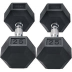 Inspire Fitness 210 lb. (5-30 lb.) Rubber Dumbbell Set with 6 pair Vertical Rack