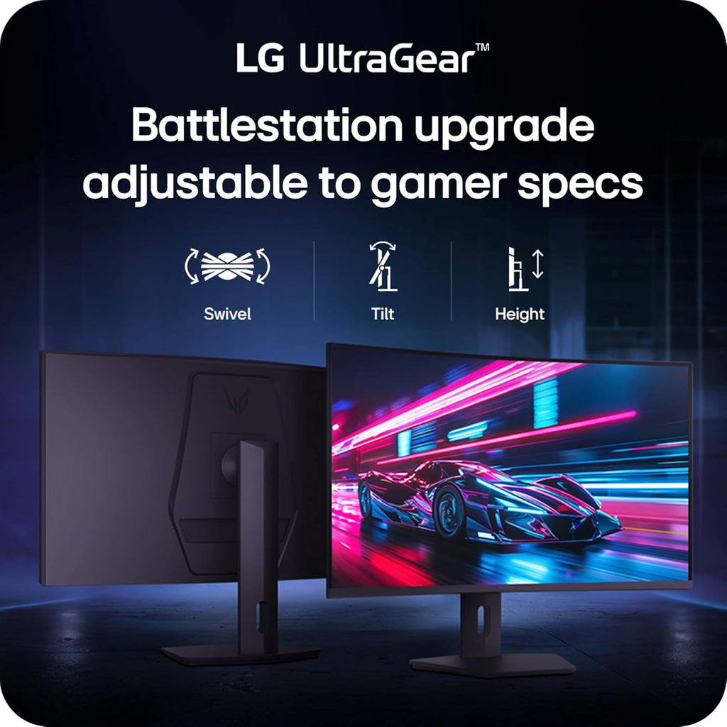 LG 32G600A-B 32-inch Ultragear QHD (2560 x 1440) Curved Gaming Monitor  180Hz  1ms  AMD FreeSync  HDMI  DisplayPort  Tilt/Height/Swivel Adjustable Stand  Black