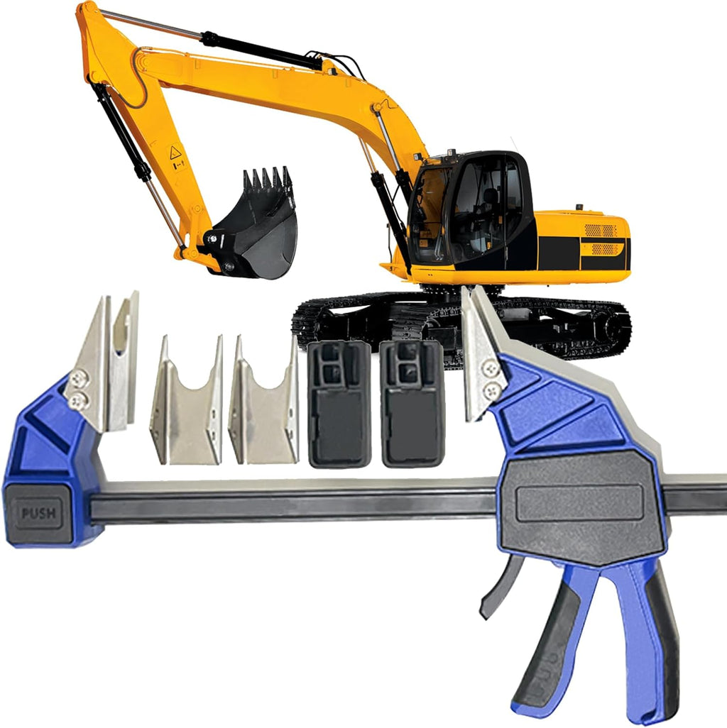 18” Quick Coupler Mate Pipe Clamps Includes 4 Duo-Jaw Sets(2 * 1/2" + 3/4" and 2 * 7/8" + 3/8" Jaw) for Hydraulic Pipe Clamps Quick Coupler Tool Suitable Excavators, Tractors etc.