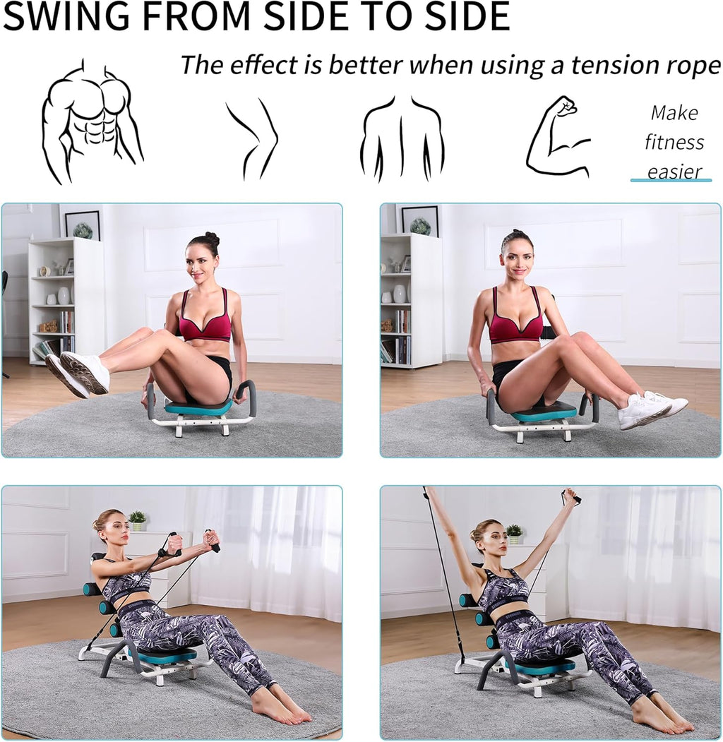 Adjustable Ab Trainer Machine - Multi-Functional Ab Machine for Stomach Workout with Waist Twisting & Core Crunch Training - Home Gym Abdominal Exercise Equipment