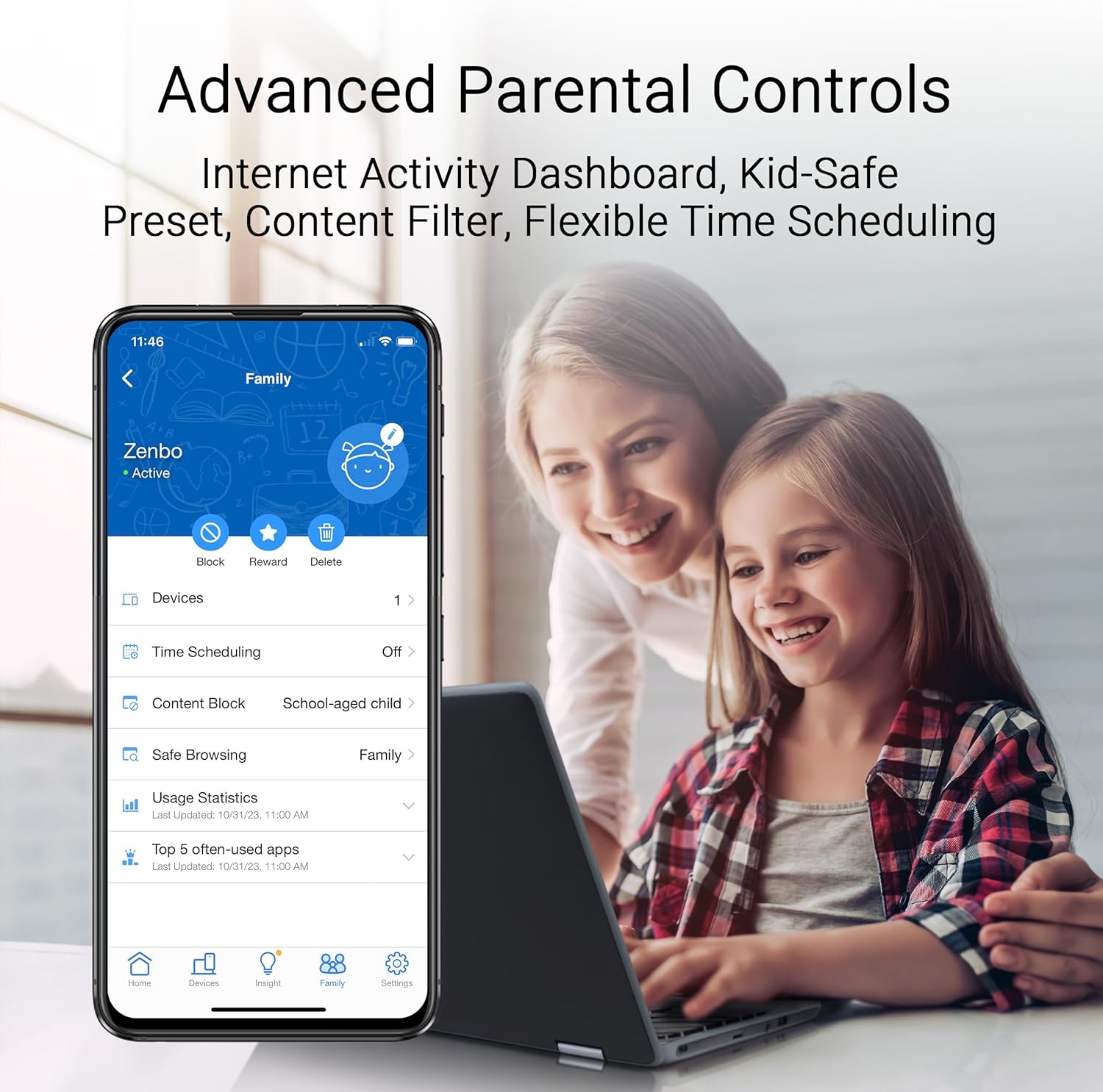 ASUS ZenWiFi BT10 Tri-Band WiFi 7 Mesh  18 Gbps  6000 sq.ft (2pk)  Dual 10G Ports  Security and Parental Controls Included  Smart Home Master SSIDs  4G & 5G Mobile Tethering
