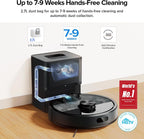 roborock Q7 M5+ Robot Vacuum and Mop, Upgraded from Q5 Max+, Up to 7-9 Weeks Self-Empty, 10000Pa Suction, Dual Anti-Tangle System for Pet Hair & Carpet, PreciSense LiDAR Navigation, App Control, Black