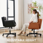 Criss Cross Chair with Flip-Up Arms & Swivel Wheels, Vanity Chair with Adjustable Height & Side Pockets, Comfortable Wide Seat Reclining Computer Office Desk Chairs for Home Office, Make Up, Bed Room
