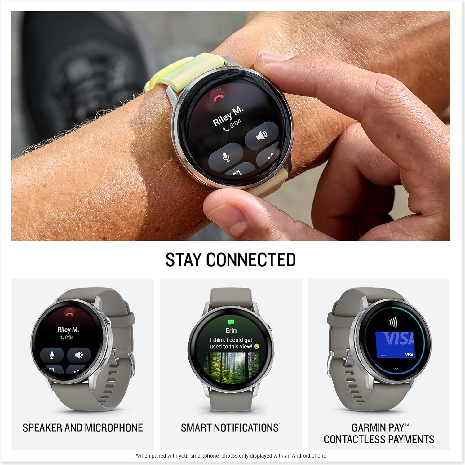 Garmin Venu 4  45mm  Advanced Health & Fitness GPS Smartwatch  Bright & Colorful Display  Flashlight  12 Days Battery Life | Silver with Gray Silicone Band  Signature Series Power Bundle