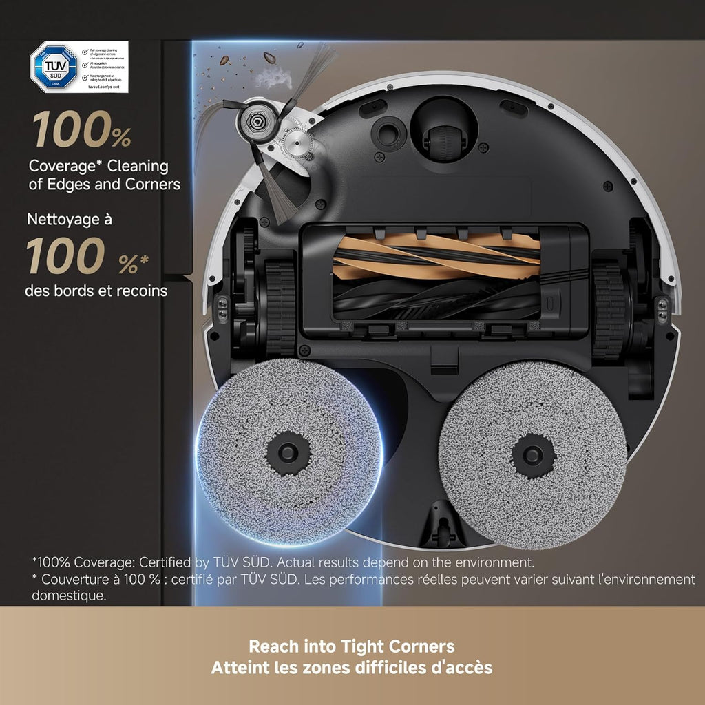 DREAME X50 Ultra Complete Robot Vacuum and Mop with Auto-Empty and Mop Self-Cleaning, 20,000Pa Suction, Obstacle Avoidance and 360° Navigation, Corner to Edge Deep Cleaning, Detangling Brush (White)