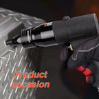 Clatoon Pneumatic Rivet Nut Gun with 10-24 & 1/4 & 5/16 & 3/8 Self-Locking Head, Adjustable Speed Air Rivet Gun, Air Rivet Nut Tool Kit with 4 Size Quick-Change, 6pcs Mandrels Included with Each Size