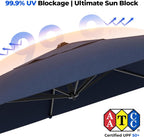 HOMSHADE 10x10 FT Cantilever Patio Umbrella Outdoor with Base- Large Offset Heavy-Duty Aluminum Umbrella with 360° Rotation, 6 Tilts, Windproof, 3-Year Fade Resistance for Pool Deck, Square, Navy Blue
